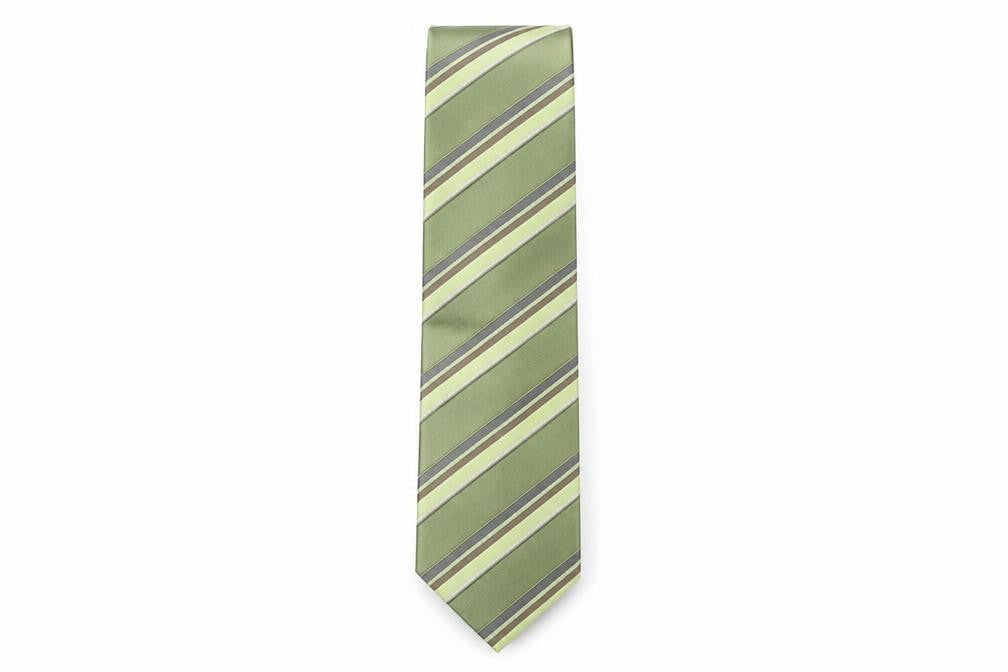 Mens Westbury Green Striped  Pointed Tie