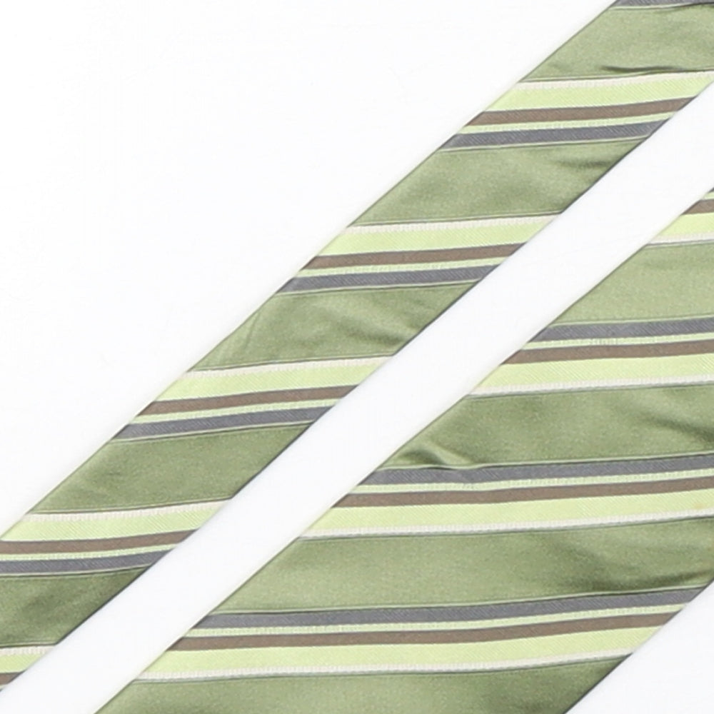 Westbury Mens Green Striped Silk Pointed Tie One Size