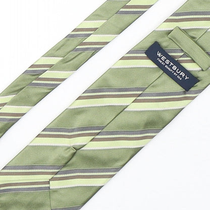 Westbury Mens Green Striped Silk Pointed Tie One Size