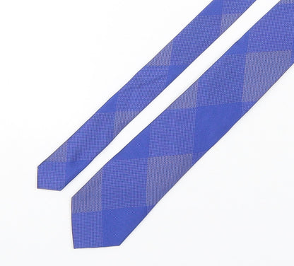 Sean John Mens Blue Plaids & Checks Silk Pointed Tie One Size