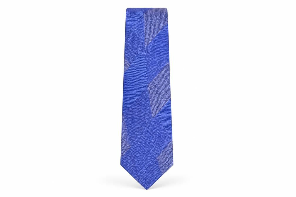 Front view of Sean John men’s blue plaids & checks silk pointed tie one size