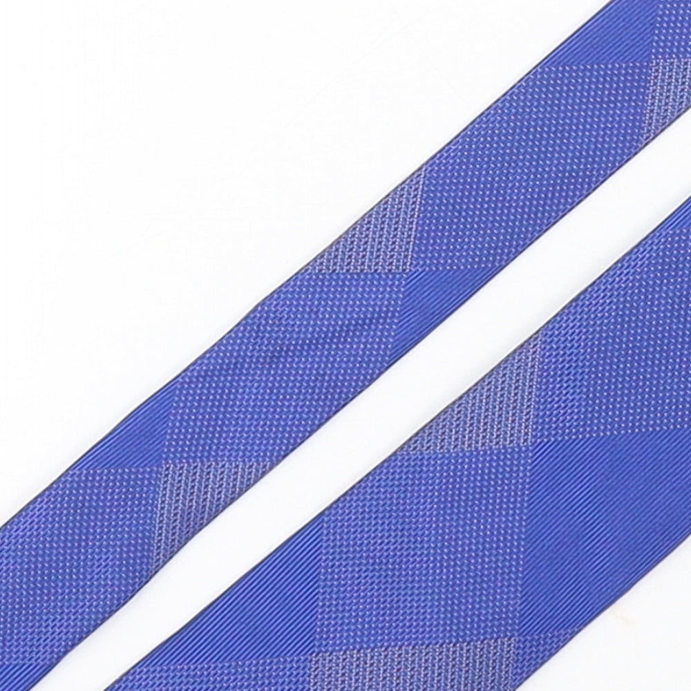 Sean John Mens Blue Plaids & Checks Silk Pointed Tie One Size