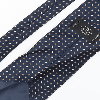 Mens Ciro Citterio Blue Geometric  Pointed Tie