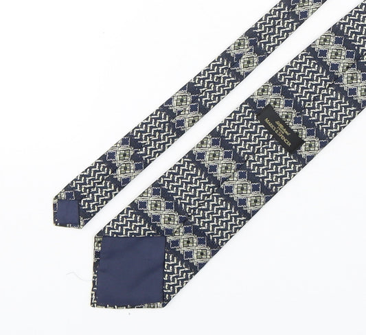 Marks and Spencer Mens Multicoloured Geometric Silk Pointed Tie One Size
