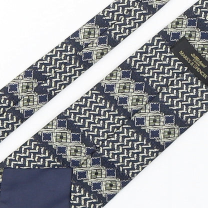 Marks and Spencer Mens Multicoloured Geometric Silk Pointed Tie One Size