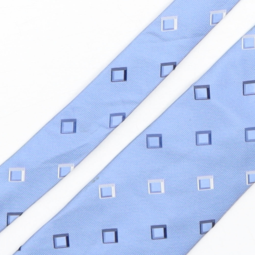 Loxley Mens Blue Geometric Silk Pointed Tie One Size