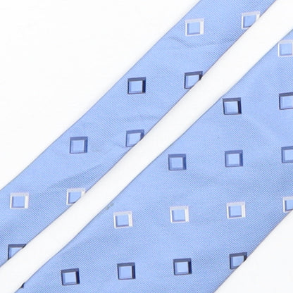 Loxley Mens Blue Geometric Silk Pointed Tie One Size