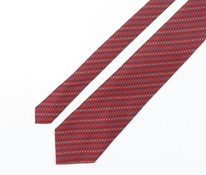 Marks and Spencer Mens Red Geometric Polyester Pointed Tie One Size