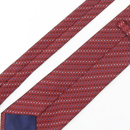 Marks and Spencer Mens Red Geometric Polyester Pointed Tie One Size