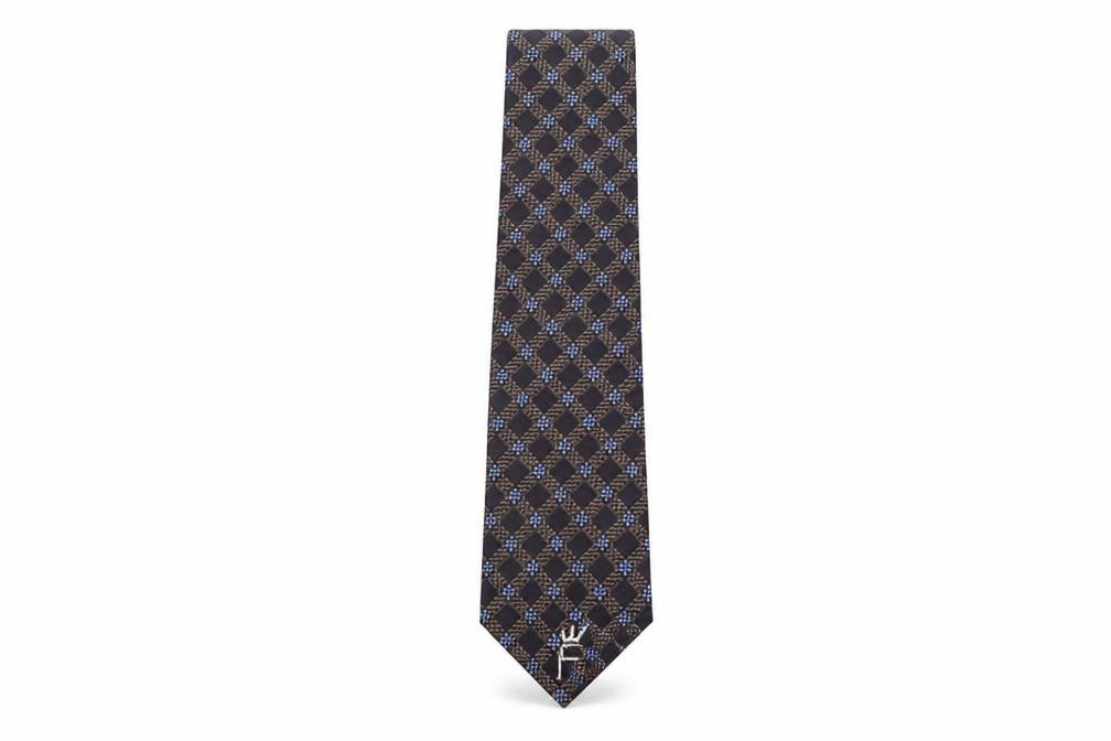 Front view of ReFerdinando men’s multicoloured plaids & checks silk pointed tie one size