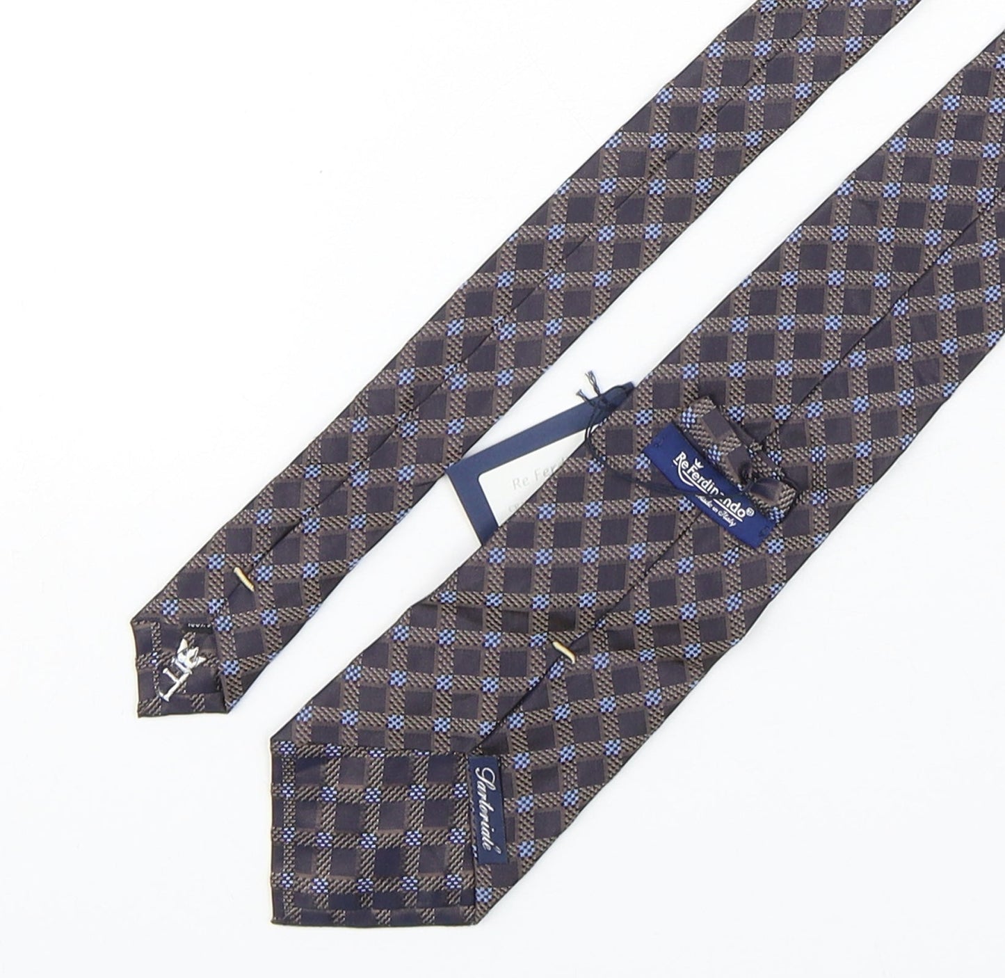 ReFerdinando Mens Multicoloured Plaids & Checks Silk Pointed Tie One Size