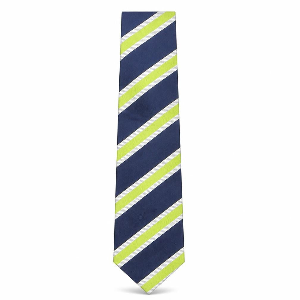 Front view of Class men’s multicoloured striped silk pointed tie one size