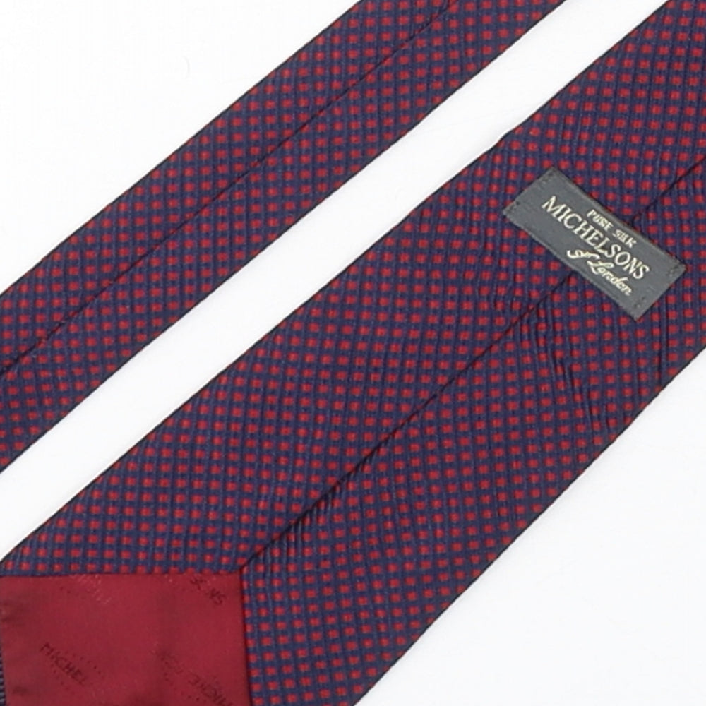 Michelsons Mens Multicoloured Plaids & Checks Silk Pointed Tie One Size