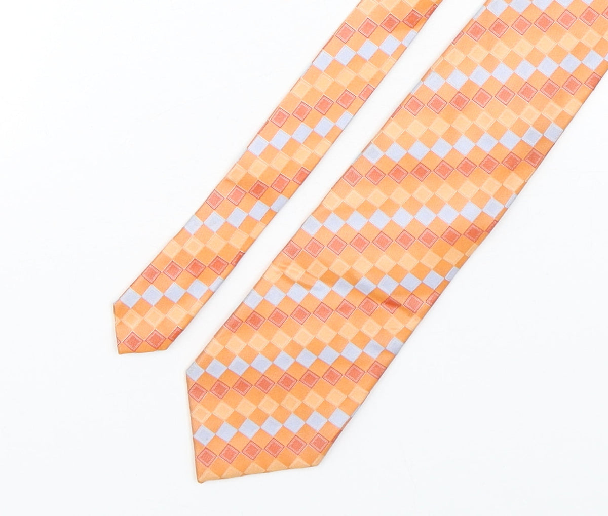 Front view of Tom Harrison men’s multicoloured plaids & checks silk pointed tie one size