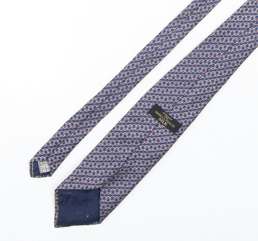 Marks and Spencer Mens Multicoloured Geometric Silk Pointed Tie One Size