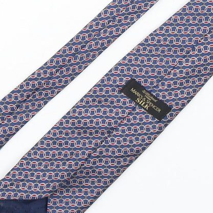 Marks and Spencer Mens Multicoloured Geometric Silk Pointed Tie One Size