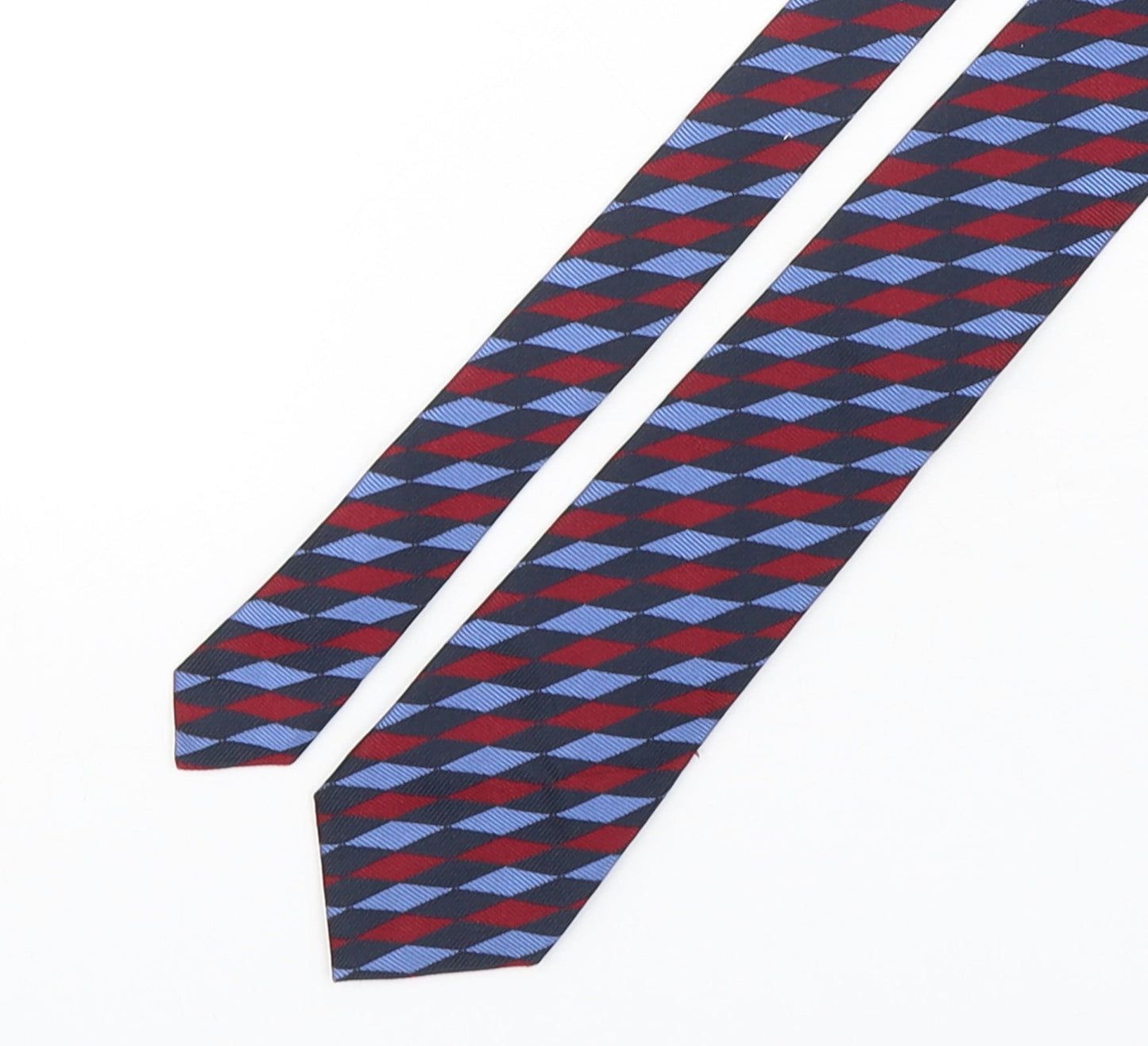Mens Preworn Multicoloured Geometric  Pointed Tie