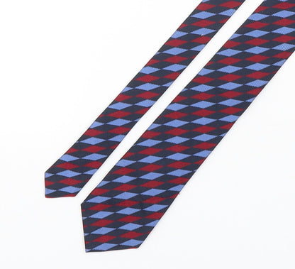 Mens Preworn Multicoloured Geometric  Pointed Tie