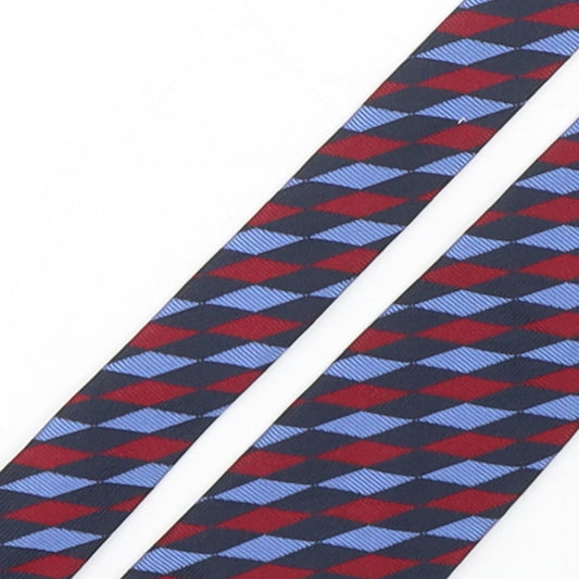 Preworn Mens Multicoloured Geometric Silk Pointed Tie One Size