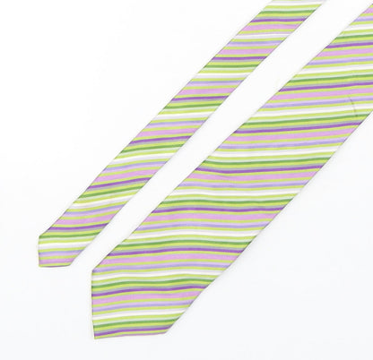 Milano Mens Multicoloured Striped Silk Pointed Tie One Size