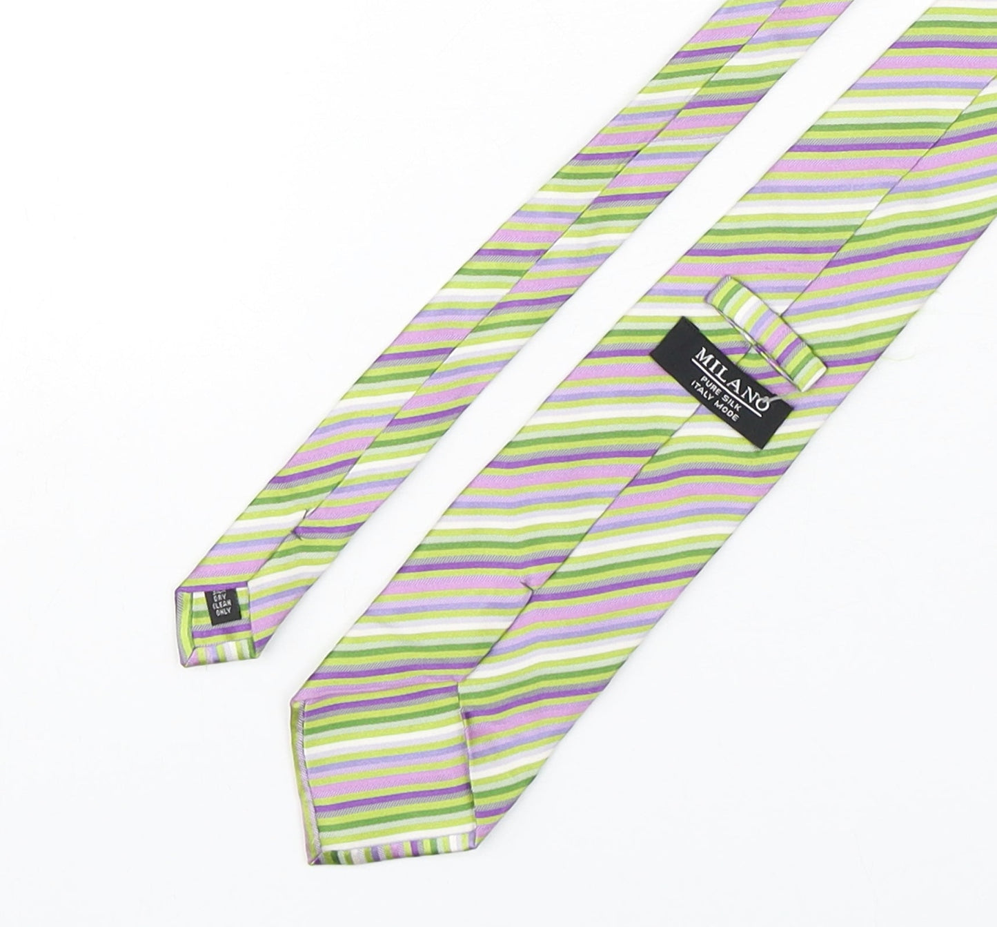 Milano Mens Multicoloured Striped Silk Pointed Tie One Size