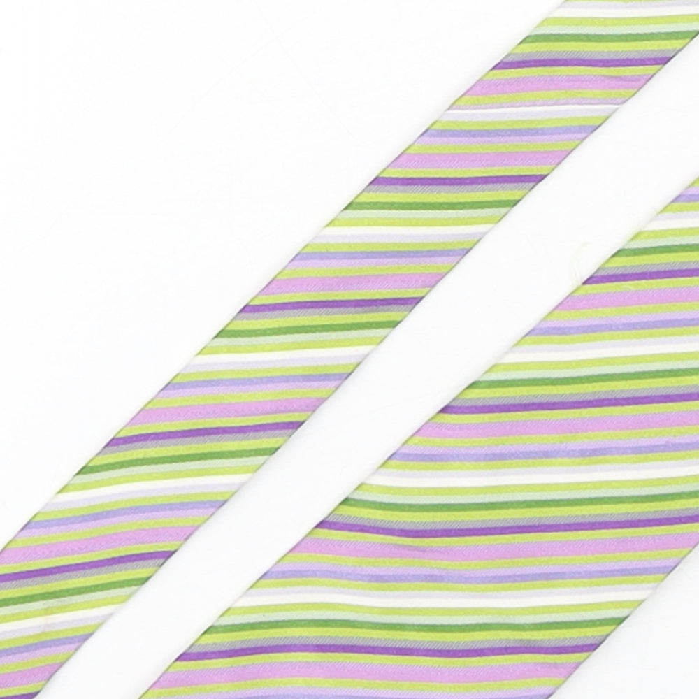 Milano Mens Multicoloured Striped Silk Pointed Tie One Size