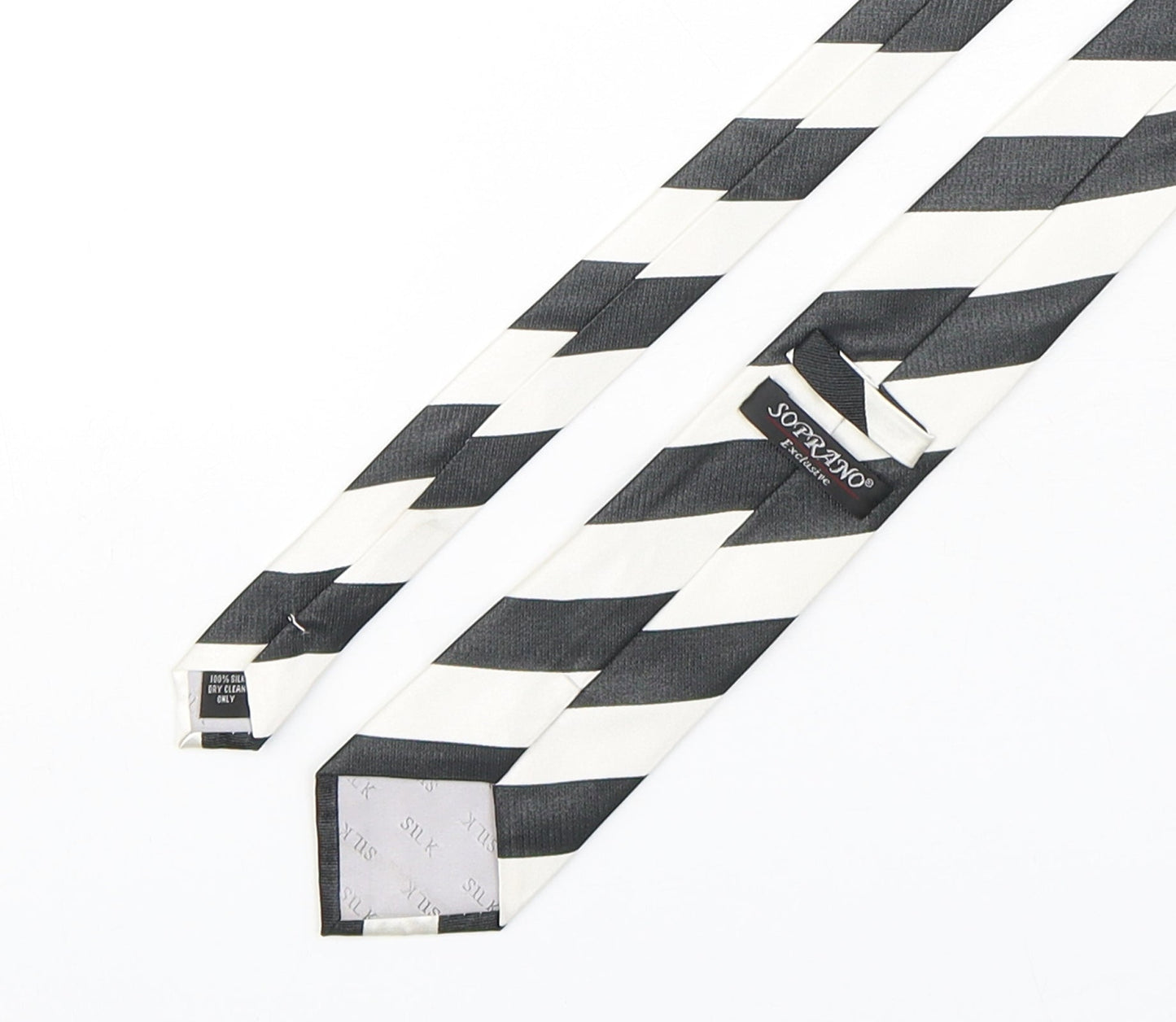 Soprano Mens Multicoloured Striped Silk Pointed Tie One Size