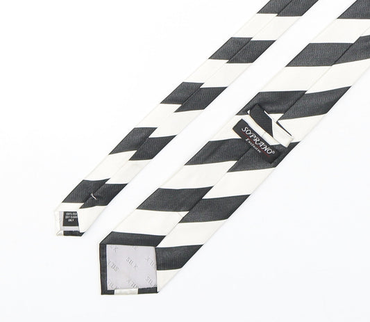 Soprano Mens Multicoloured Striped Silk Pointed Tie One Size