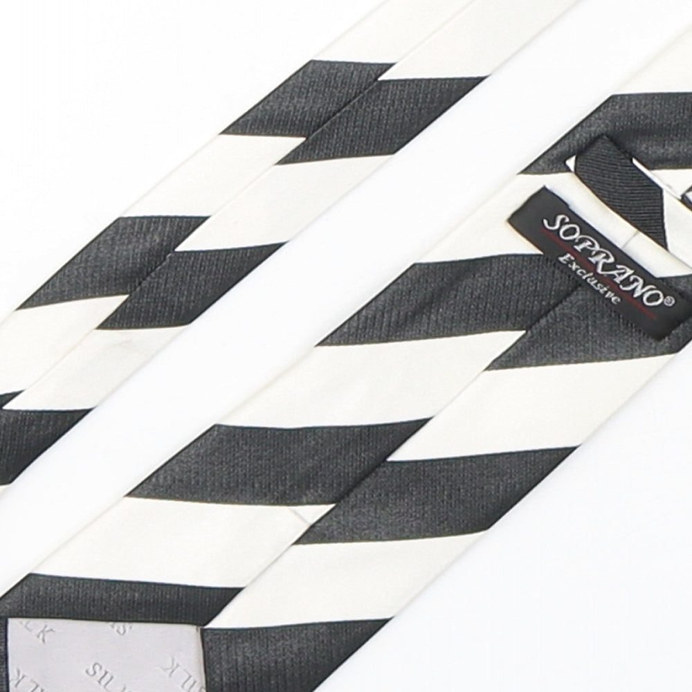 Soprano Mens Multicoloured Striped Silk Pointed Tie One Size