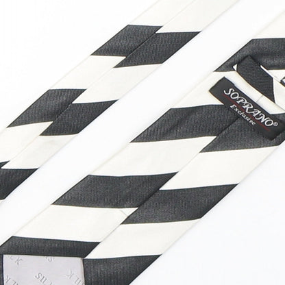 Soprano Mens Multicoloured Striped Silk Pointed Tie One Size