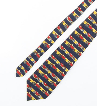 Halfords  Mens Multicoloured Striped Polyester Pointed Tie One Size - Car Print
