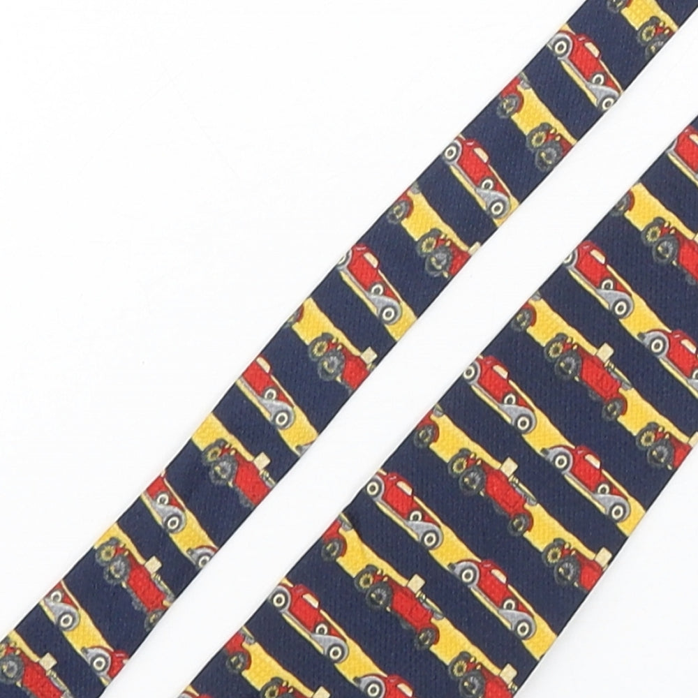 Halfords  Mens Multicoloured Striped Polyester Pointed Tie One Size - Car Print