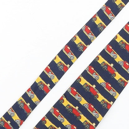 Halfords  Mens Multicoloured Striped Polyester Pointed Tie One Size - Car Print