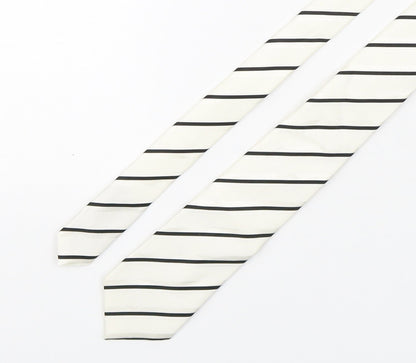 Autograph Mens Multicoloured Striped Silk Pointed Tie One Size