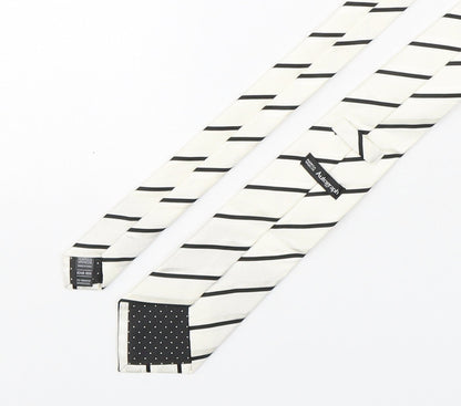 Autograph Mens Multicoloured Striped Silk Pointed Tie One Size