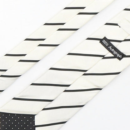 Autograph Mens Multicoloured Striped Silk Pointed Tie One Size