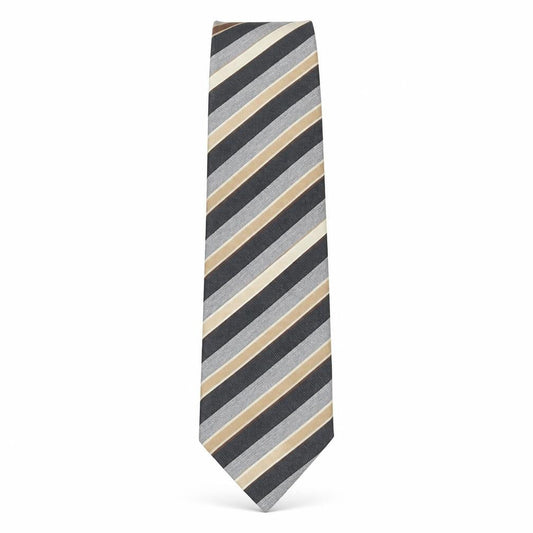 Front view of Marks & Spencer men’s multicoloured striped silk pointed tie one size