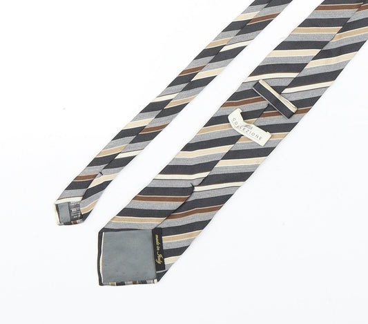Marks and Spencer Mens Multicoloured Striped Silk Pointed Tie One Size