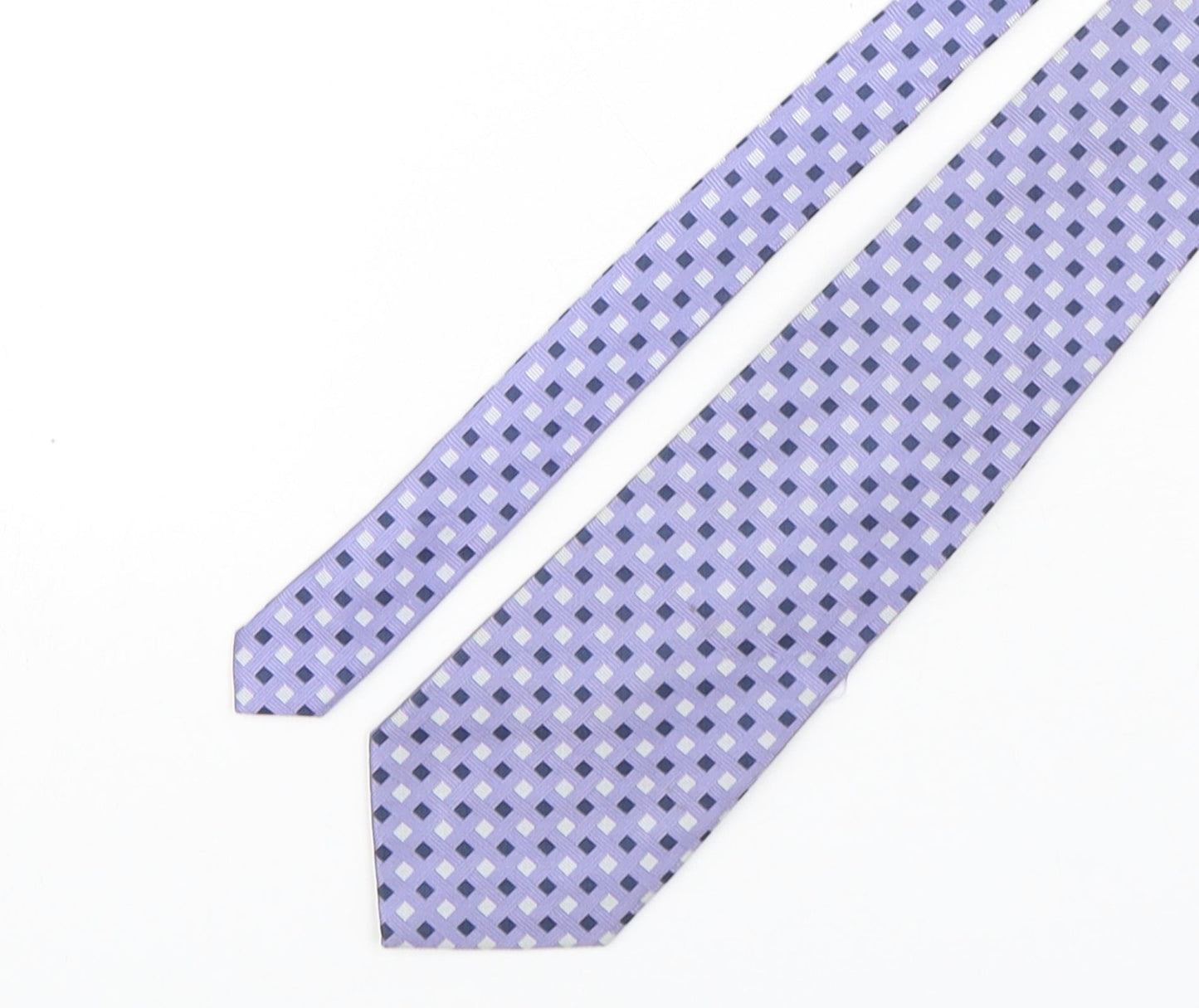 Racing Green  Mens Purple Plaids & Checks Silk Pointed Tie One Size