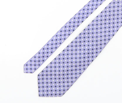 Racing Green  Mens Purple Plaids & Checks Silk Pointed Tie One Size