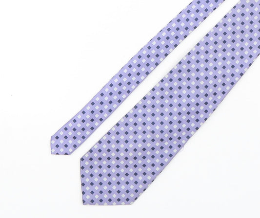 Racing Green  Mens Purple Plaids & Checks Silk Pointed Tie One Size