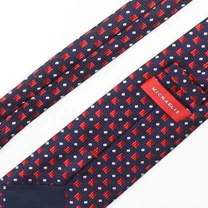 Michaelis Mens Multicoloured Geometric Silk Pointed Tie One Size