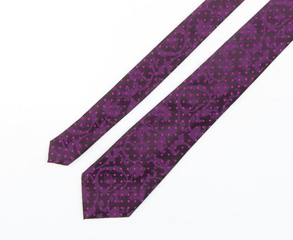 Greenwoods Mens Purple Polka Dot Polyester Pointed Tie One Size