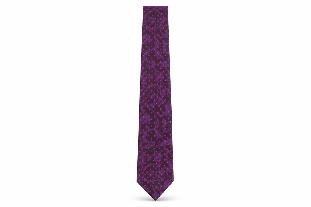Mens Greenwoods Purple Polka Dot  Pointed Tie