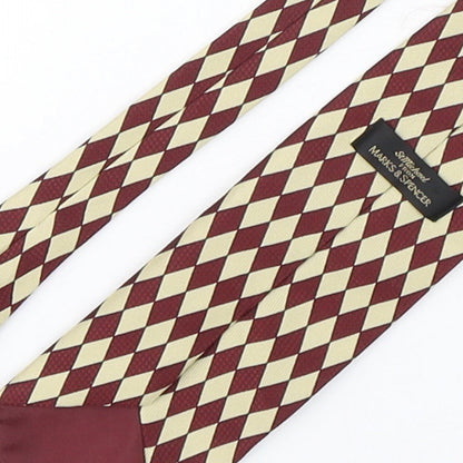 Marks and Spencer Mens Multicoloured Plaids & Checks Polyester Pointed Tie One Size
