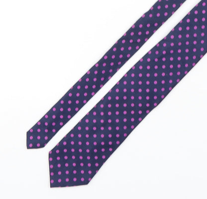 Marks and Spencer Mens Purple Polka Dot Silk Pointed Tie One Size