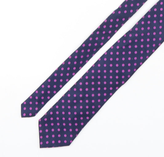 Marks and Spencer Mens Purple Polka Dot Silk Pointed Tie One Size