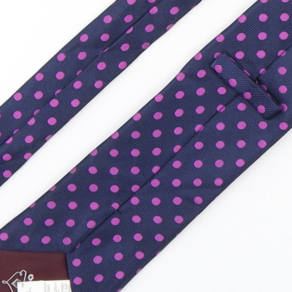 Marks and Spencer Mens Purple Polka Dot Silk Pointed Tie One Size