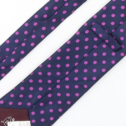 Marks and Spencer Mens Purple Polka Dot Silk Pointed Tie One Size