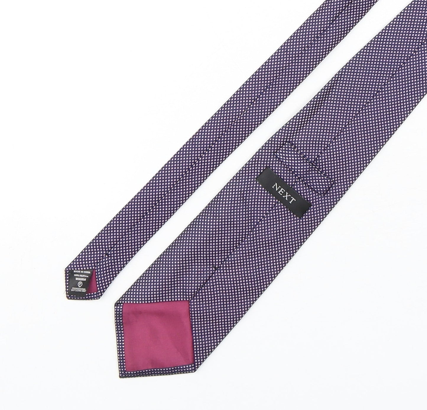 NEXT Mens Multicoloured Plaids & Checks Silk Pointed Tie One Size